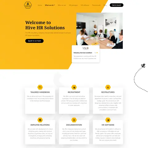 Screenshot of Hive Hr web design